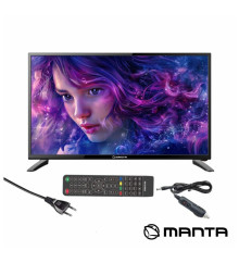 TV LED 24" HD HDMI USB Colunas 2x3W 12V/230V MANTA