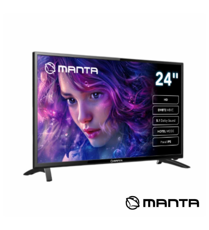 TV LED 24" HD HDMI USB Colunas 2x3W 12V/230V MANTA